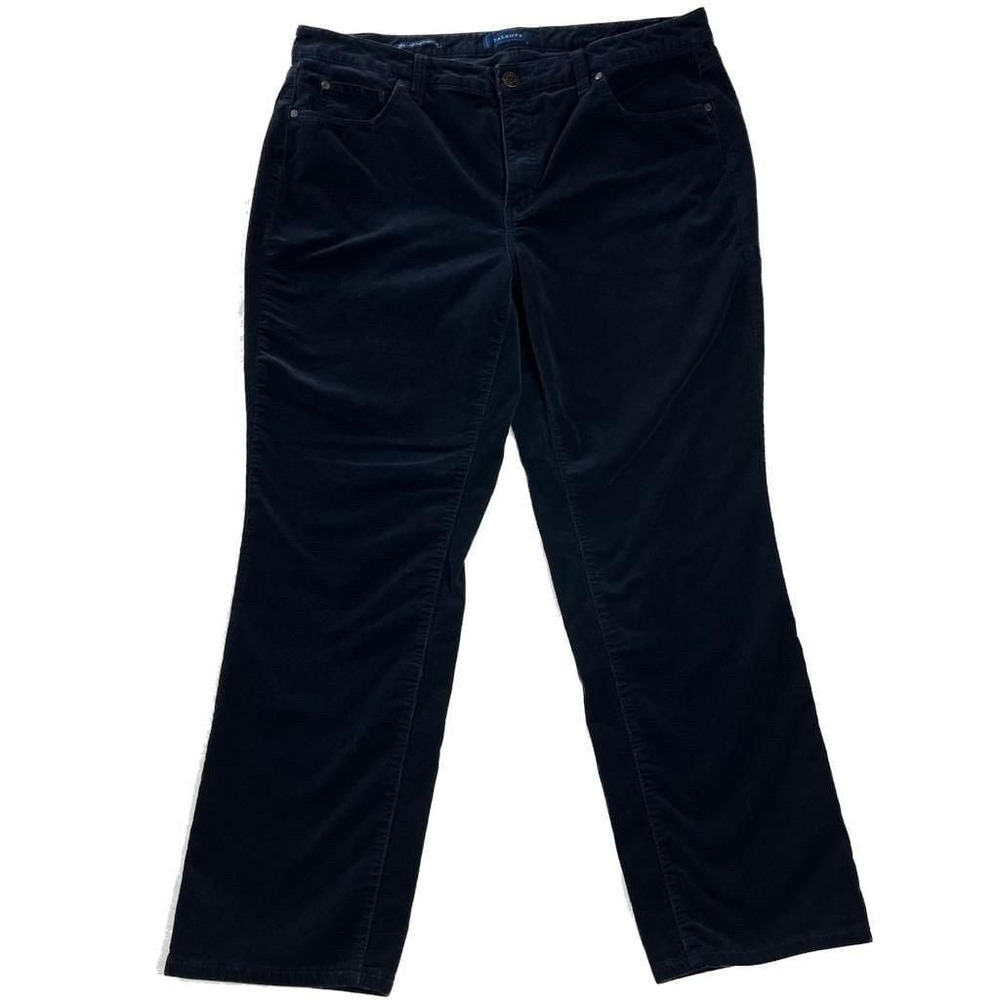 Talbots navy corduroy pants 16W high-rise straight-leg stretch cotton